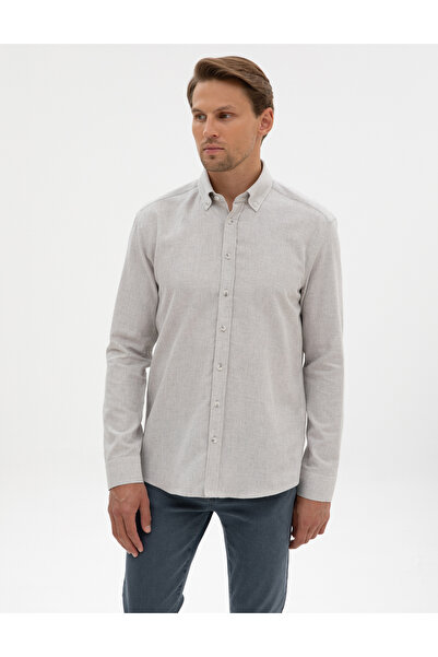 Pierre Cardin Light Gray Regular Fit Long Sleeve Shirt 50311380-Vr001