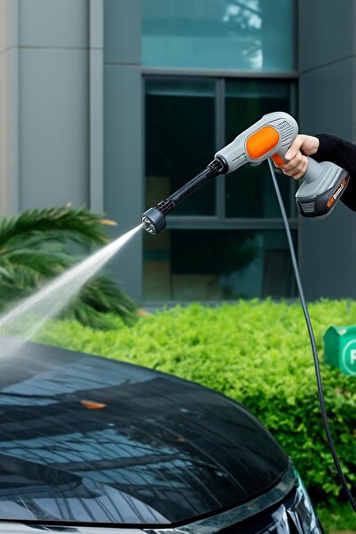 Brawi Şarjlı Basınçlı Araç Yıkama Makinesi | 175 PSI Güç | 2.7L/dk Su Akışı-21V Çift Batarya