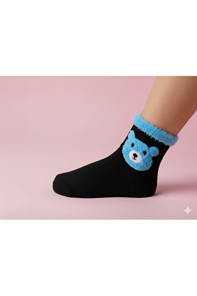 Şimo Butik Момичешки плюшени чорапи с детайли, меки, дишащи и непровокиращи изпотяване