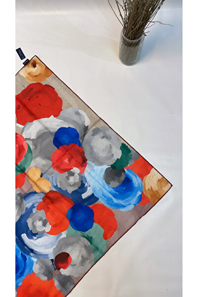 Onur Scarf - Natural Organic Scarf Rose Pattern Pastel Colors Comfortable Use Quality Scarf