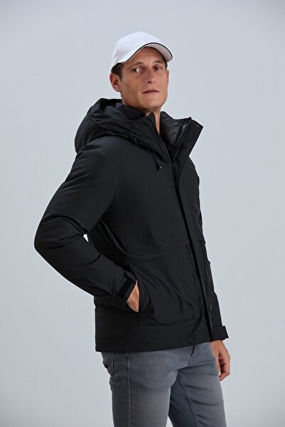 PIQUE Ανδρικό παλτό με κουκούλα Αδιάβροχο Αντιανεμικό