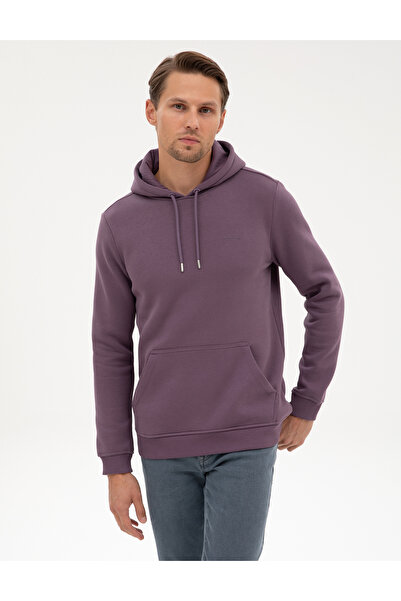 Pierre Cardin Mor 2 İplik Regular Fit İçi Polarlı Kapüşonlu Basic Sweatshirt 50314055-VR038