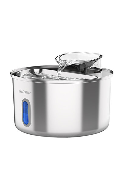 Haustier WF009L-W Pencereli Çelik Otomatik Kedi Su Sebili, Kedi Su Pınarı, 3....