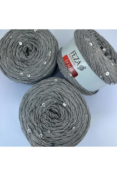 FEZA GROUP Dior Fantezi Pullu El Örgü İpliği, 100 gr, 310 m
