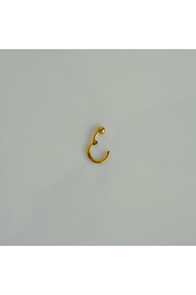 Heppii 316 L Çelik Küçük Topçuklu Düz Halka Göbek Piercingi 6 mm Gold Renk