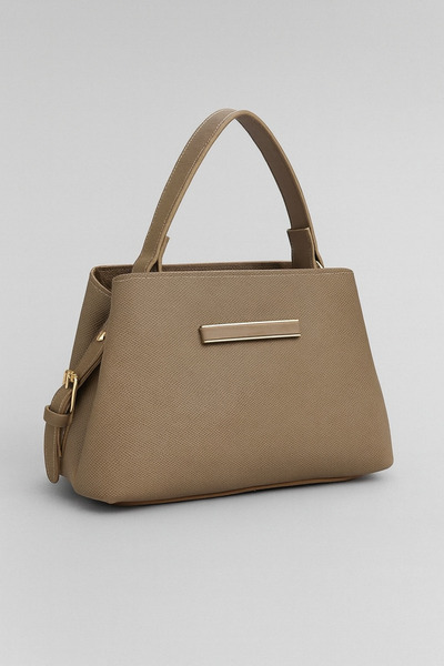 RumyaCollection حقيبة كتف نسائية RmCL بسحاب للإغلاق ومقصورة مزدوجة من فرو المنك