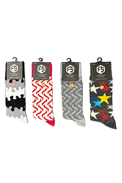 Bijutek Мъжки цветни памучни чорапи с мотиви за ежедневно носене