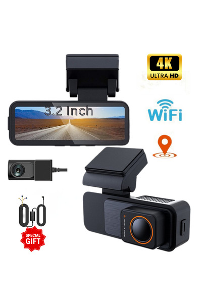 LEDASSE Camera Auto DVR Duala 4K Ultra HD LEDASSE®, WiFi, GPS, Vedere Nocturna