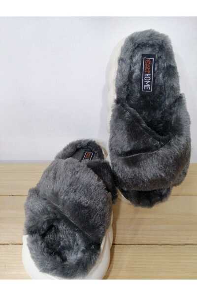 Akınal Bella ÇAPRAZ BANTLI RAHAT YUMUŞAK TABANLI TÜYLÜ ŞIK EV KIŞ TERLİĞİ