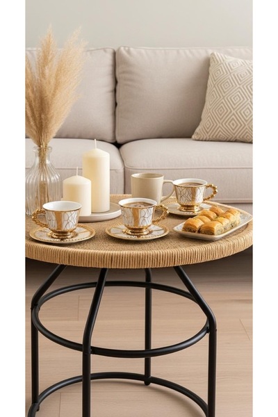 Generic Turkish coffee cup set with saucers