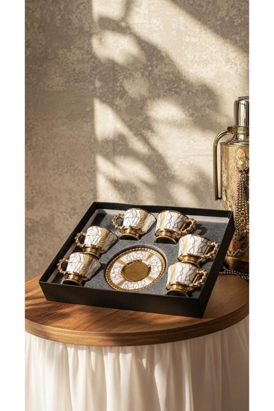 Generic Turkish coffee cup set with saucers