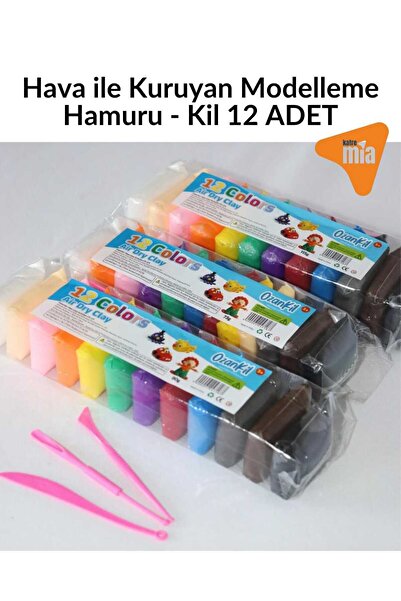 Genel Markalar OZANKİL AİR CLAY ZIPLAYAN KİL Hava ile Kuruyan Modelleme Kili ( 115 GR ) 12 ADET