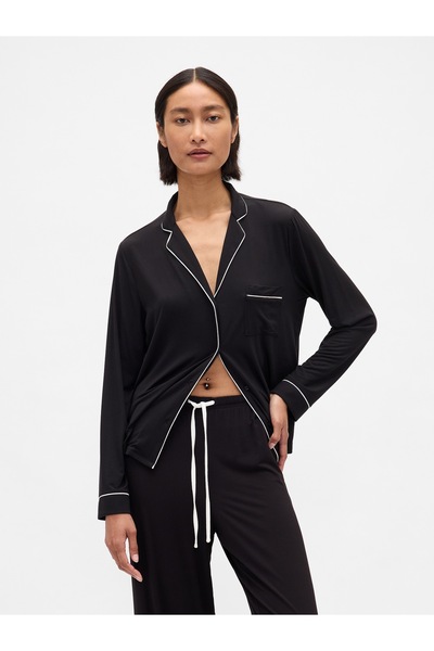 GAP Kadın Siyah Modal Pijama Üstü