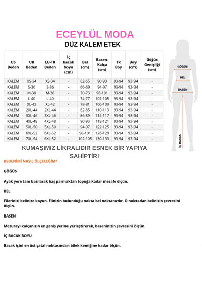 ECEYLÜL MODA SCUBA KREP KALEM ETEK (93-94CM UZUNLUK)(kısa süreliğine lansman fiyatı)