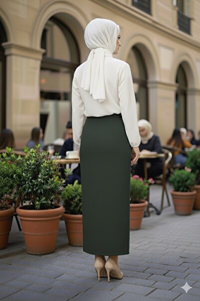 ECEYLÜL MODA Scuba Creepy Pen Skirt (93-94cm Length)(Short-Term Launch Price)