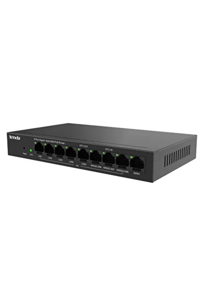 Tenda Router cu 8 porturi PoE+, 1 port WAN, Gigabit, administrare web - TND-G0-8G-POE
