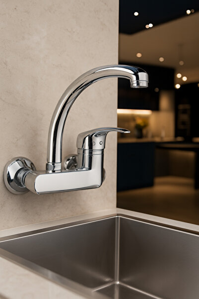 Saymir حنفية مطبخ جانبية مع مدخل للماء الساخن والبارد - ضمان لمدة عامين