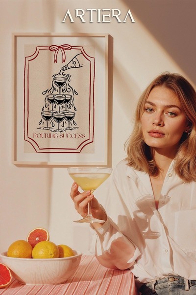 HİGUERA Τυπογραφία Μοντέρνα Μεσογειακή Ιταλική Ζωγραφική Κουζίνας με Ξύλινο Π...