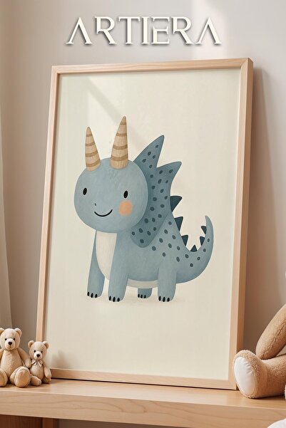 HİGUERA Χαριτωμένο μπλε δεινόσαυρος αγοράκι Διακόσμηση παιδικού δωματίου Ζωγρ...