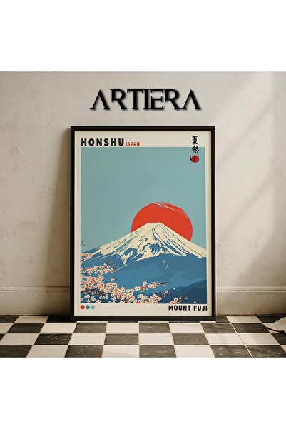 HİGUERA Honshu – Πίνακας τοίχου με ξύλινο πλαίσιο Fuji Mountain Modern Japand...