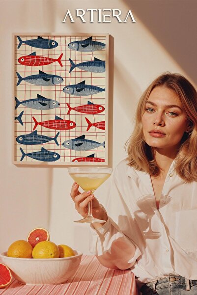 HİGUERA Ψάρια - Μεσογειακό ιταλικό στυλ Ξύλινο Πίνακας Κουζίνας, Διακόσμηση Κ...