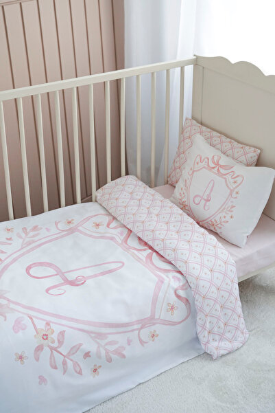 NOU طقم غطاء لحاف للأطفال من سلسلة الحروف A (100×150) - سلسلة نوبل - وردي