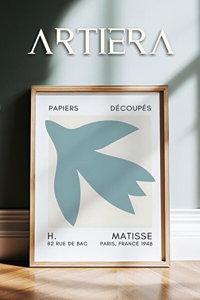 HİGUERA Σειρά Matisse Paper Cuttings Τυρκουάζ αφηρημένη ζωγραφική τοίχου με ξ...