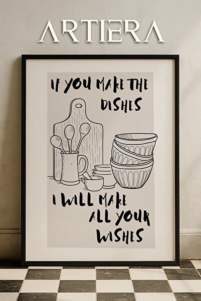 HİGUERA Τυπογραφία Μοντέρνα Μεσογειακή Ιταλική Ζωγραφική Κουζίνας με Ξύλινο Π...