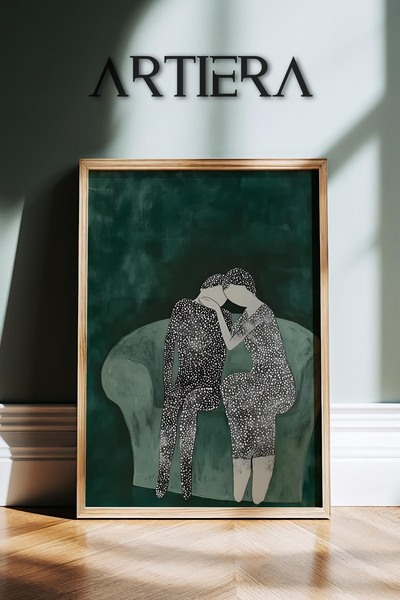 HİGUERA Αγαπημένο ρομαντικό ζευγάρι ζωγραφική τοίχου με ξύλινο πλαίσιο