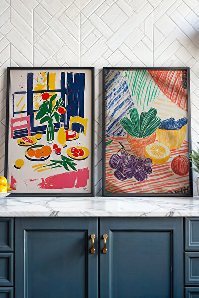 HİGUERA Πολύχρωμος πίνακας τοίχου κουζίνας με θέμα τα φρούτα και τα λαχανικά ...