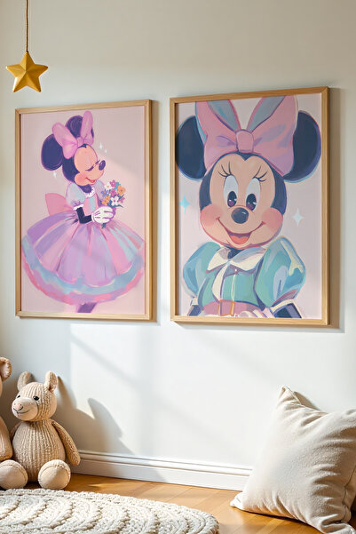 HİGUERA 2 τεμάχια Ζωγραφική τοίχου με ξύλινο πλαίσιο για παιδικό δωμάτιο και ...