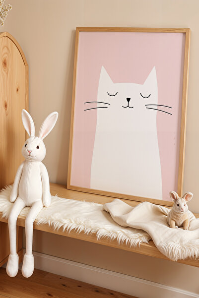 HİGUERA Μινιμαλιστικό Σχέδιο Γάτα Παιδικό και Βρεφικό Δωμάτιο Ζωγραφική τοίχο...