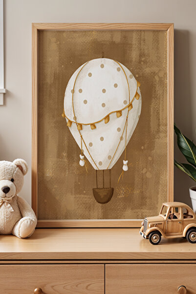 HİGUERA Ζωγραφική τοίχου με φυσικό ξύλινο πλαίσιο για παιδικό δωμάτιο White B...