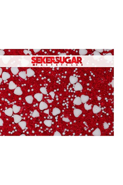 ŞEKER & SUGAR Pasta Süsleme Şekeri Kalpli Mixs Sprinkles 40 gr.