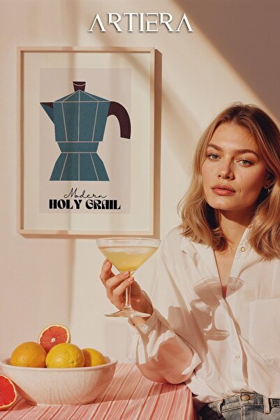 HİGUERA Τυπογραφία Μοντέρνα Μεσογειακή Ιταλική Ζωγραφική Κουζίνας με Ξύλινο Π...