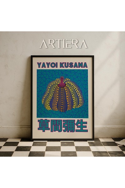 HİGUERA Yayoi Kusama Διάσημος Ζωγράφος Μπλε Χρώμα Μοντέρνα Vintage Ζωγραφική ...