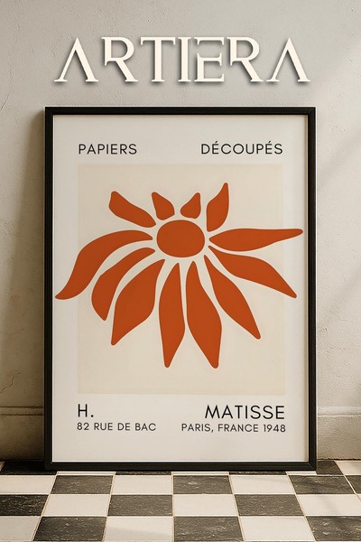 HİGUERA Σειρά Matisse Paper Cuttings Terracotta Abstract Flower Ζωγραφική τοί...