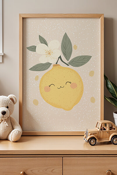 HİGUERA Χαριτωμένο λεμόνι με χαρούμενα μαλλιά - Πίνακας παιδικού δωματίου και...