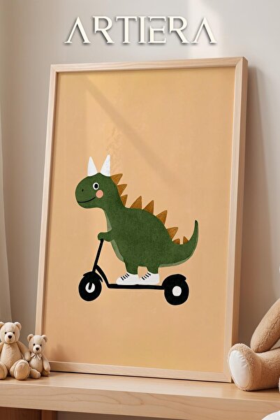 HİGUERA Διακόσμηση παιδικού δωματίου με θέμα το σκούτερ με κίτρινο φόντο Ζωγρ...