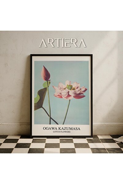 HİGUERA Ogawa Kazumasa Διάσημος ζωγράφος Lotus Flower Vintage Japandi Art Ζωγ...