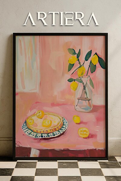 HİGUERA Lemons Μοντέρνο Μεσογειακό Ιταλικό Στιλ Τραπέζι Κουζίνας με Ξύλινο Πλ...