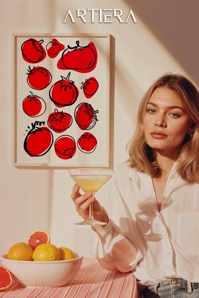 HİGUERA Λαχανικά - Μοντέρνο μεσογειακό ιταλικό στυλ Ξύλινο Πίνακας Κουζίνας, ...