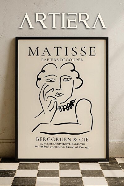 HİGUERA Matisse Paper Cuttings Minimalist Line Art Αισθητικό Γυναικείο Πορτρέ...