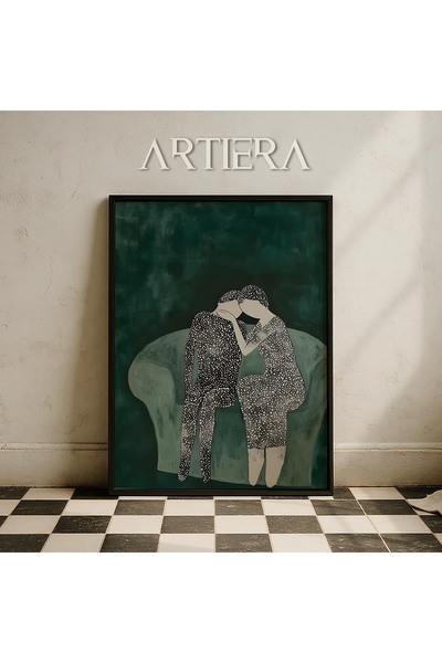 HİGUERA Αγαπημένο ρομαντικό ζευγάρι ζωγραφική τοίχου με ξύλινο πλαίσιο