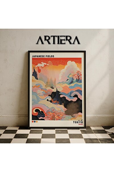 HİGUERA Tokyo – Japanese Field Japon Dalgaları Modern Japandi Sanatı Ahşap Çe...