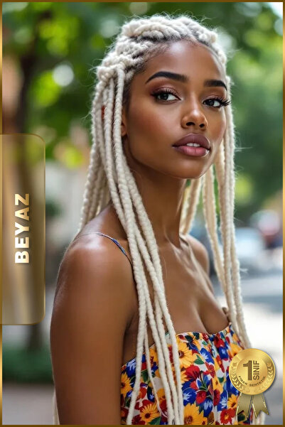 TAM TARZ Fiber Synthetic Hair for African Braid Rasta and Box Braid - White