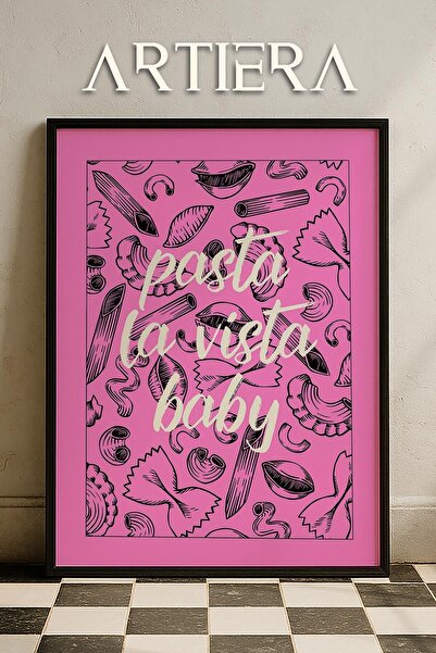 HİGUERA Τυπογραφία Μοντέρνα Μεσογειακή Ιταλική Ζωγραφική Κουζίνας με Ξύλινο Π...