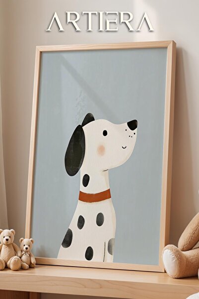 HİGUERA Cute Dog Blue Animal Tema Baby Boy Decorare Camera Copiilor Pictură d...