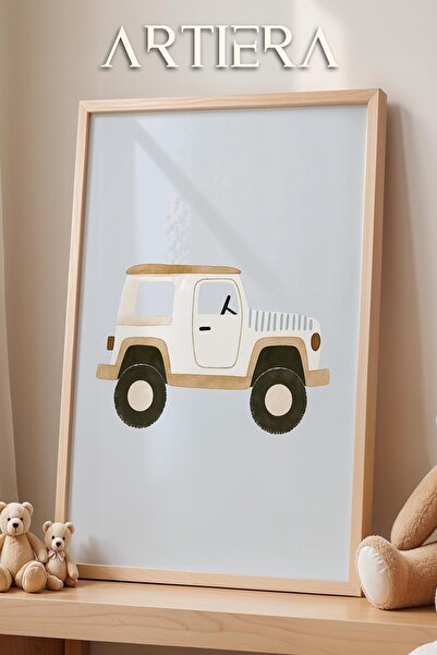 HİGUERA Decorare camera pentru copii cu tema mașinii Jeep Fundal albastru pen...