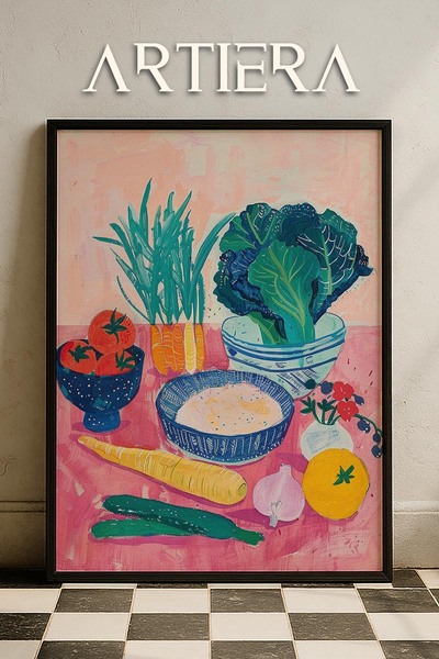 HİGUERA Λαχανικά - Μεσογειακό ιταλικό στυλ Ξύλινο Πίνακας Κουζίνας, Διακόσμησ...